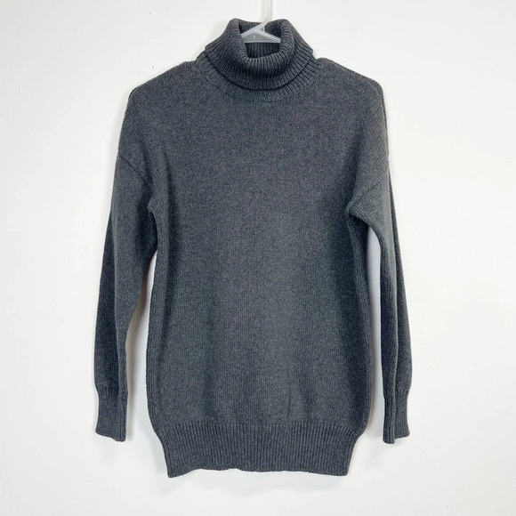 Madewell Sweater Womens Size XXS Heather Graphite Grey Gray Turtleneck Cotton - Picture 2 of 9